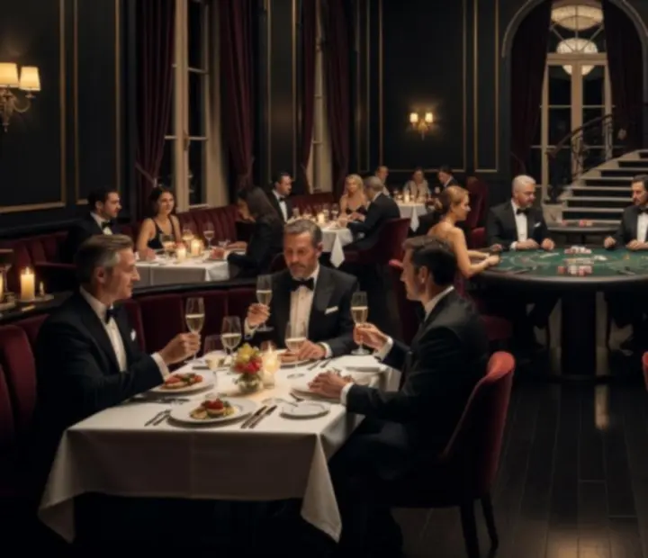 Elegantní večerní atmosféra restaurace Czech Royale se svíčkami a sofistikovaným interiérem