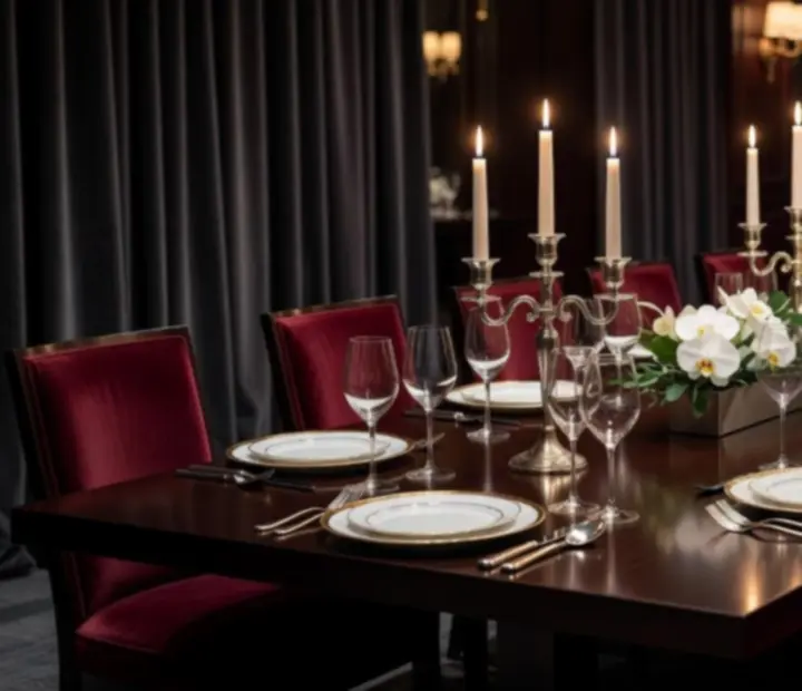 Slavnostně prostřený stůl pro soukromou oslavu v elegantním prostředí Czech Royale