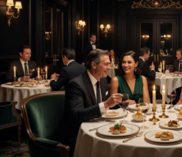 Cinematic záběry interiéru, platingu a večerní atmosféry restaurace Czech Royale