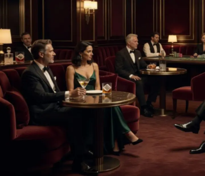 Elegantní večerní lounge s intimním nasvícením a pohodlným sezením